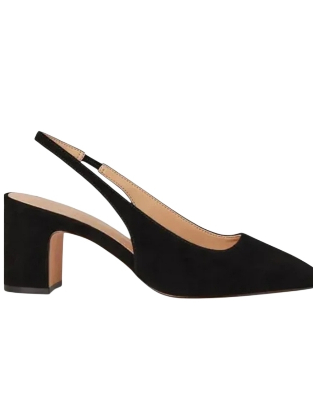 NEW! ANN TAYLOR Black Leather Suede Slingback Heeled Pump 11.